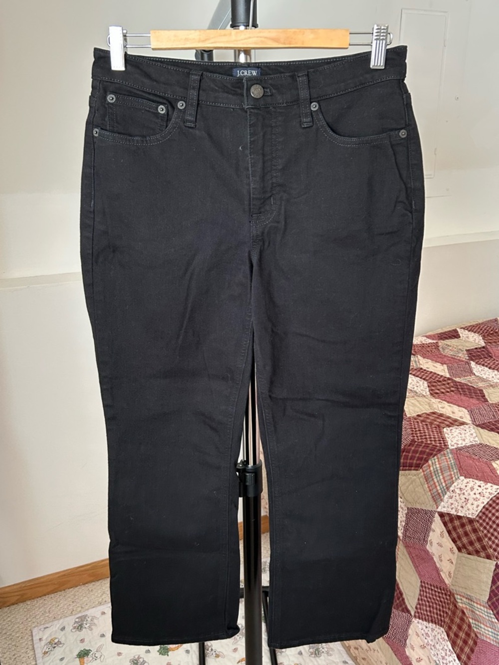 J. Crew Mid Rise Flare Crop Jeans Black 29